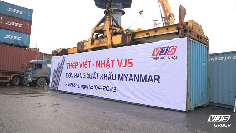 Thép Việt-Nhật VJS chính thức xuất khẩu đi Myanmar
